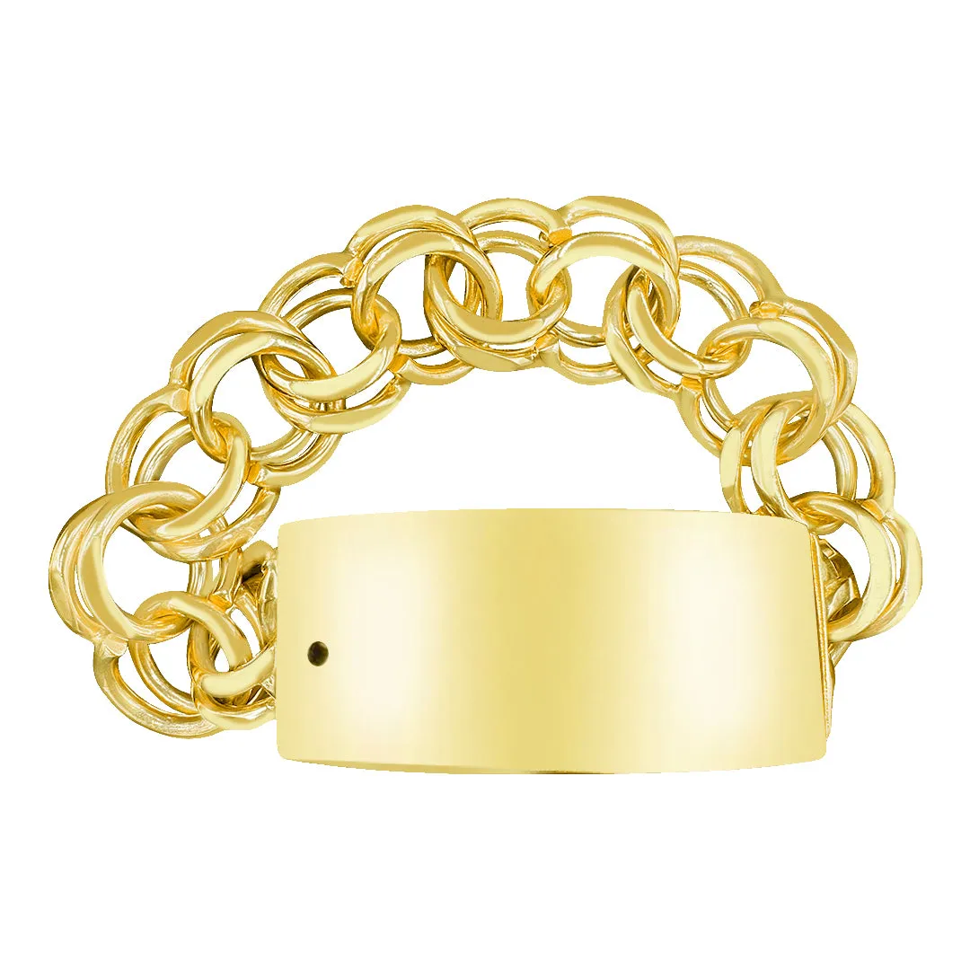 10K Yellow Gold Chino Link ID Bracelet