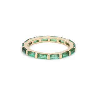 14K & 18K Gold East West Emerald Eternity Ring