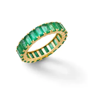 14K or 18K Gold Emerald Eternity Band