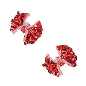 2PK PRINTED BABY FAB CLIPS: red bandana