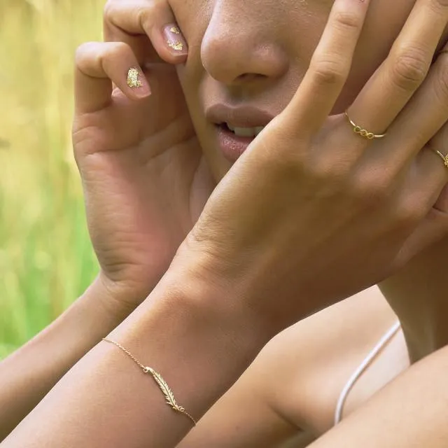 Alex Monroe Plume Wisp Bracelet in 18ct Solid Gold