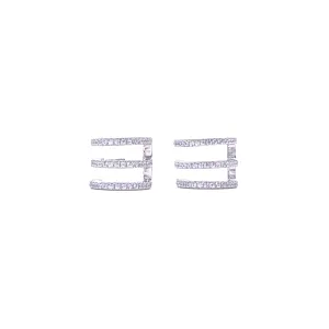 Ashley Gold Sterling Silver Triple Bar Hoop Earrings