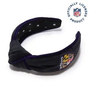 BALTIMORE RAVENS LELE SADOUGHI X NFL JET EMBROIDERED KNOTTED HEADBAND