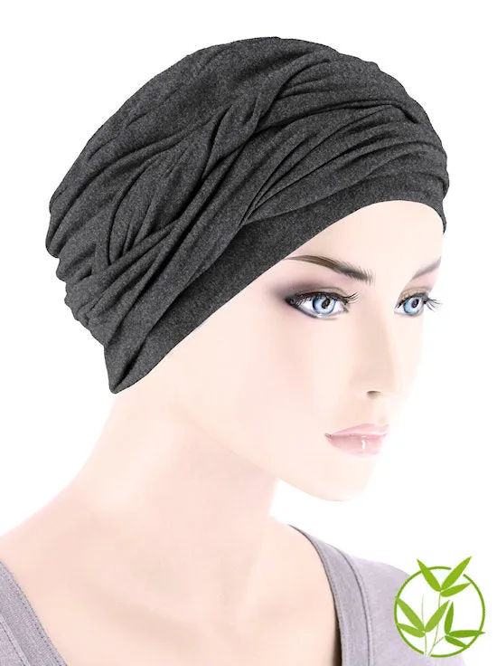 Bamboo Twisty Turban Charcoal Gray