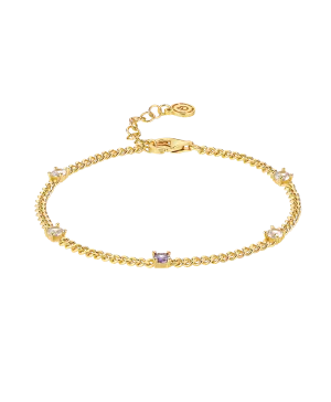 Birthstone Bracelet February 18ct Gold Plated