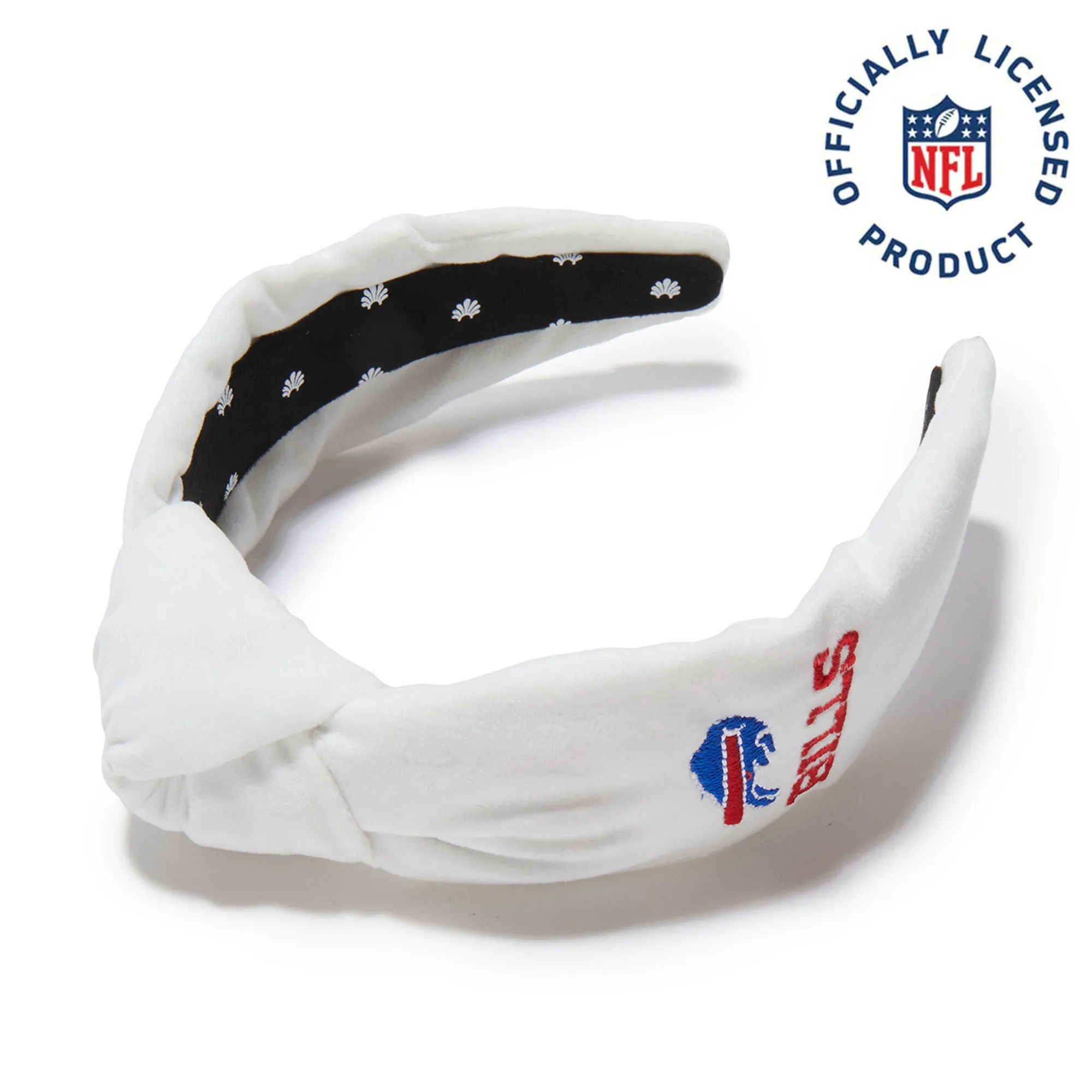 BUFFALO BILLS LELE SADOUGHI X NFL IVORY EMBROIDERED KNOTTED HEADBAND