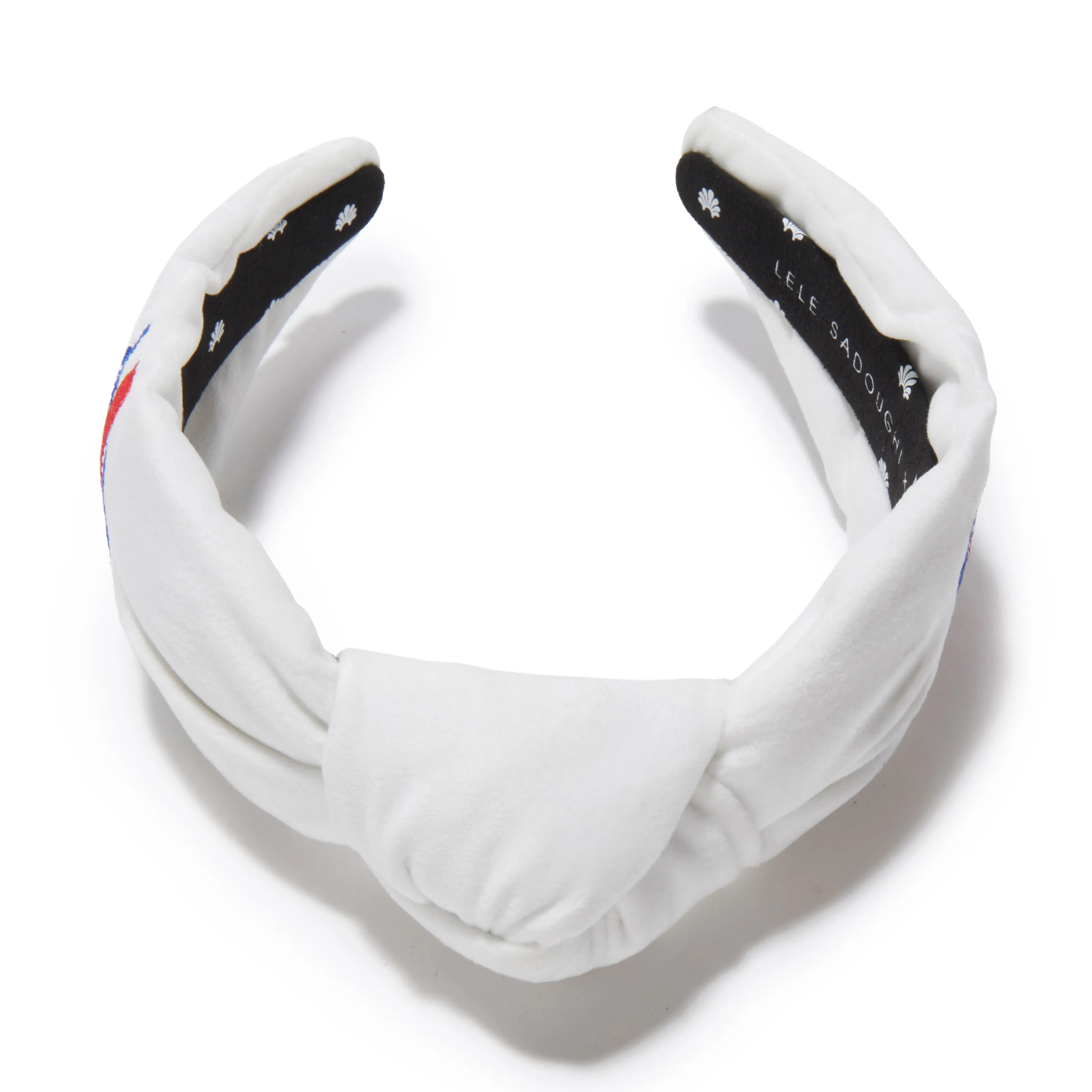 BUFFALO BILLS LELE SADOUGHI X NFL IVORY EMBROIDERED KNOTTED HEADBAND