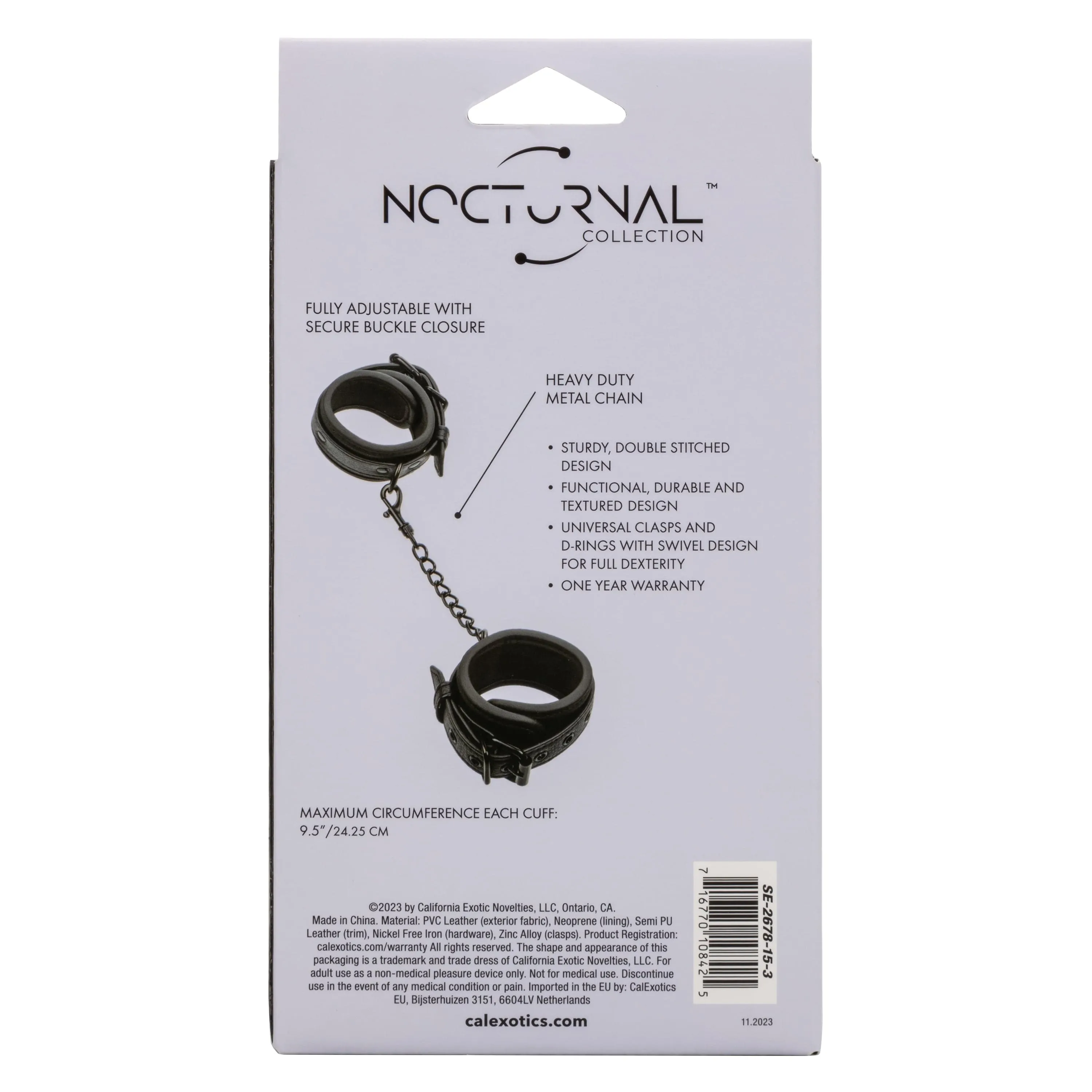 California Exotics - Nocturnal Collection Wrist Cuffs (Black)