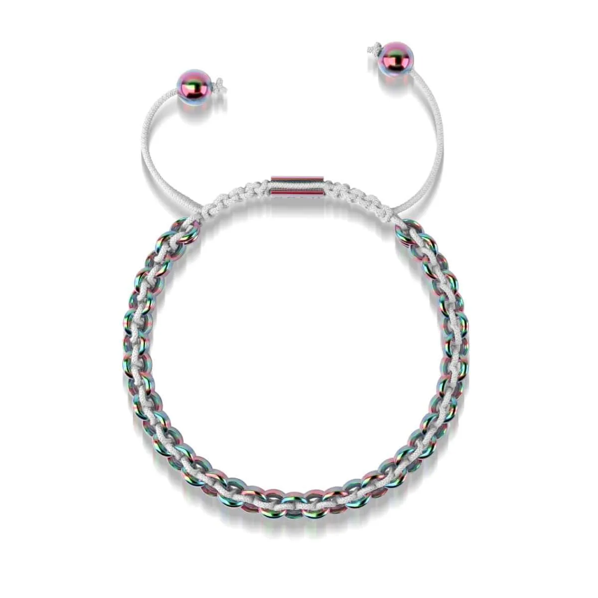 Chameleon Links | Deluxe Kismet Bracelet | White x Unicorn Silver