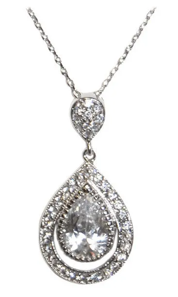 Cianna Cubic Zirconia and Crystal Pendant Necklace