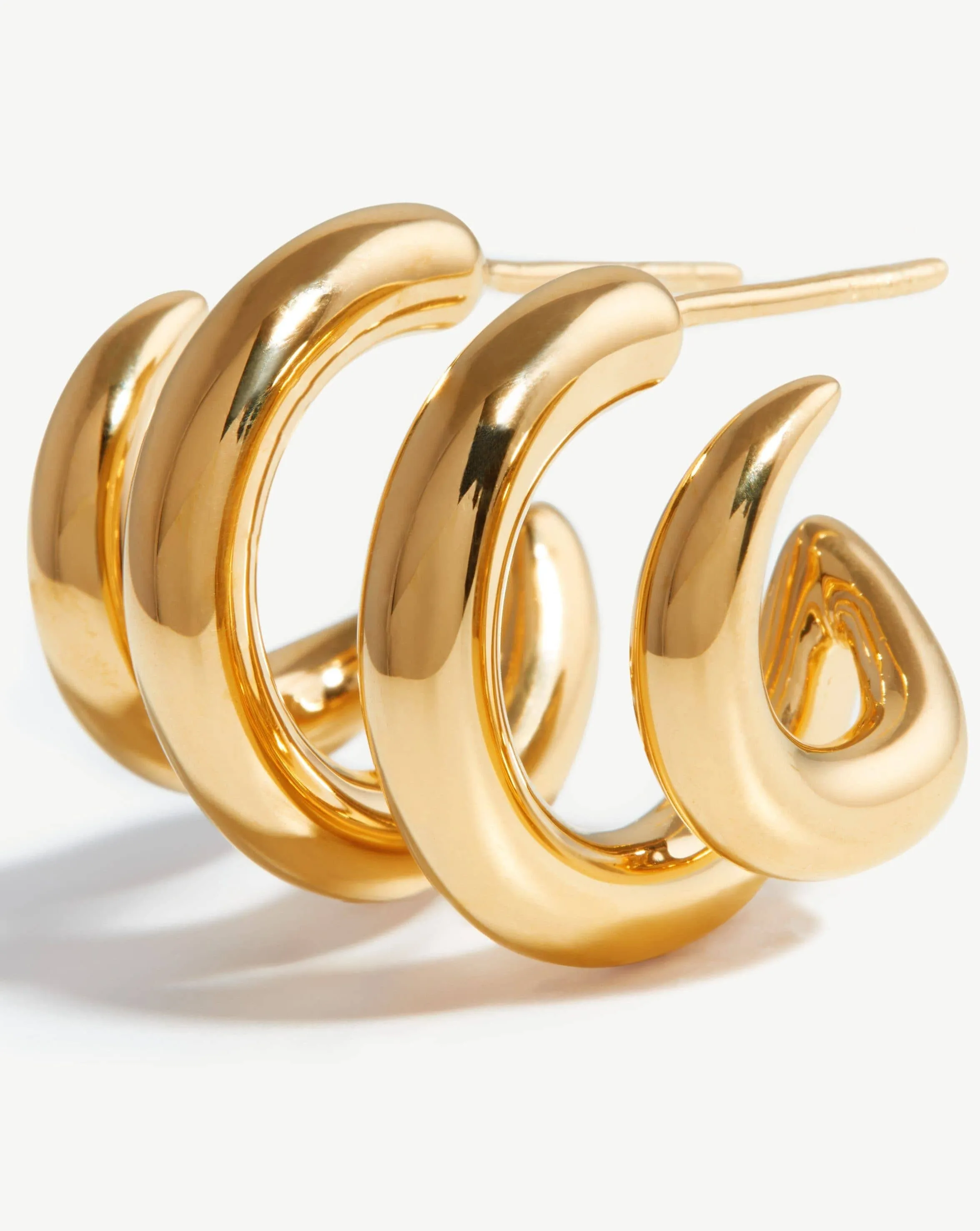 Claw Chunky Double Hoop Earrings | 18k Gold Plated