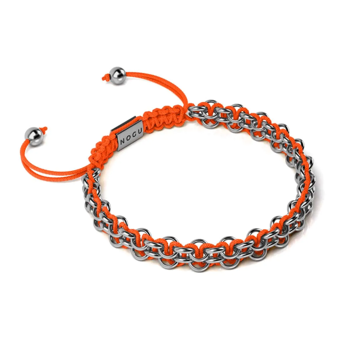 Clown Fish Links | Mini Kismet Bracelet | Neon Orange x Silver