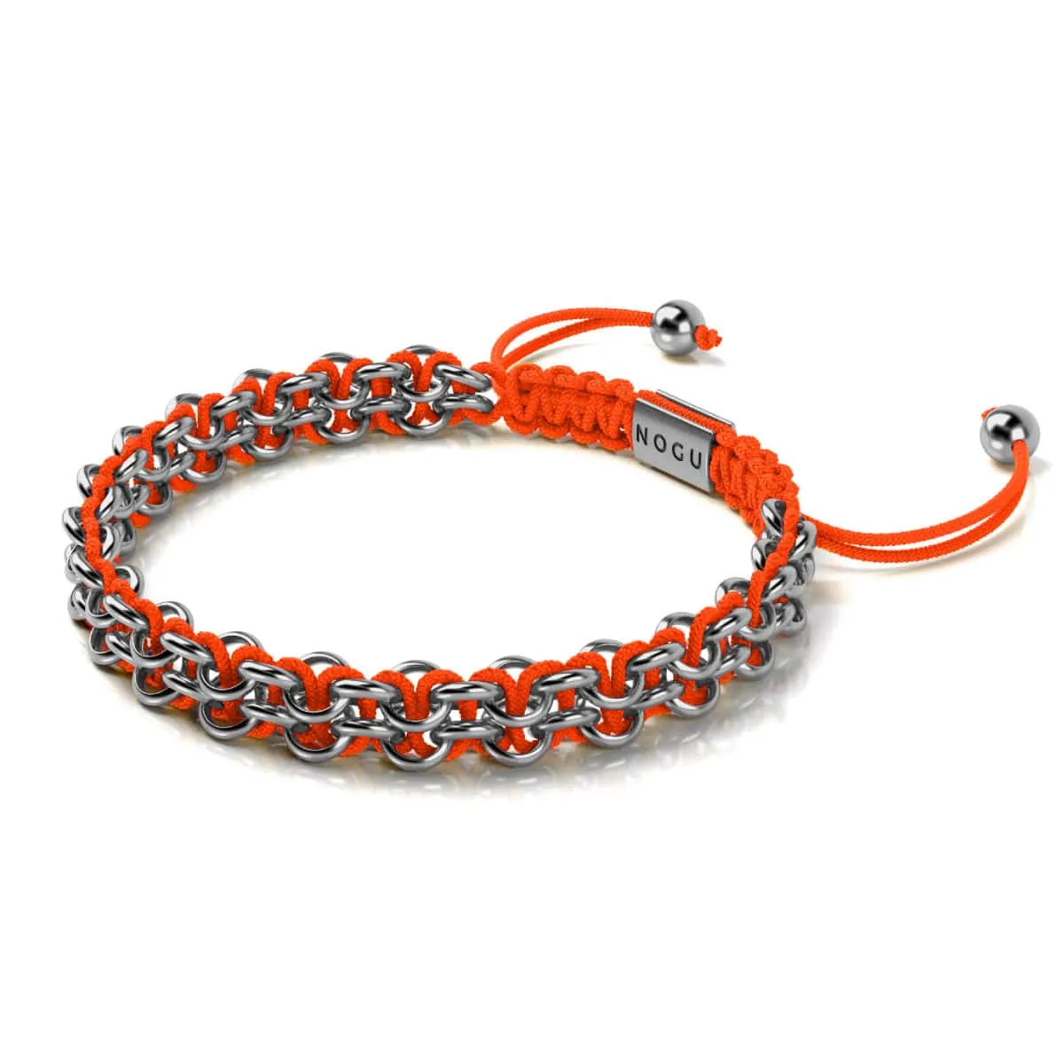 Clown Fish Links | Mini Kismet Bracelet | Neon Orange x Silver