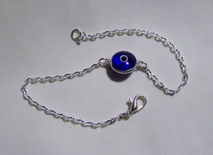 Cobalt Blue and Silver Evil Eye Bracelet