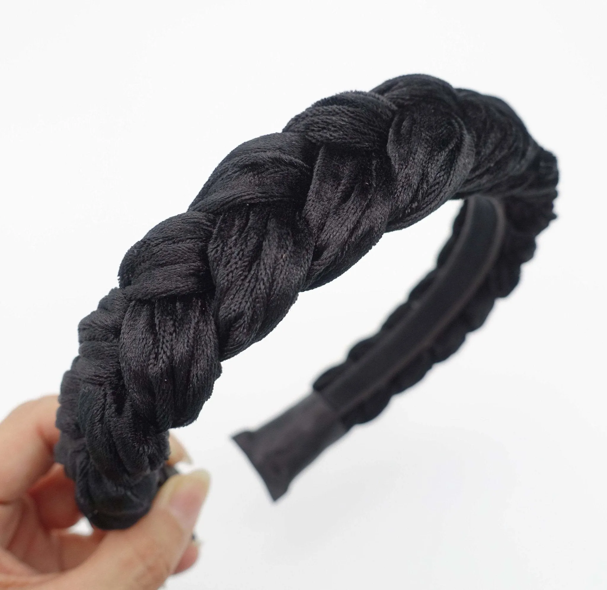 crushed velvet braided headband womens headband -standard version