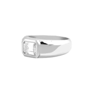 Emerald-Cut Moissanite Ring in Gold