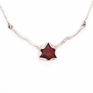 Garnet & Diamonds Bar Necklace