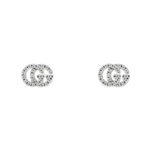 GC GG Running 18ct White Gold Diamond Stud Earrings