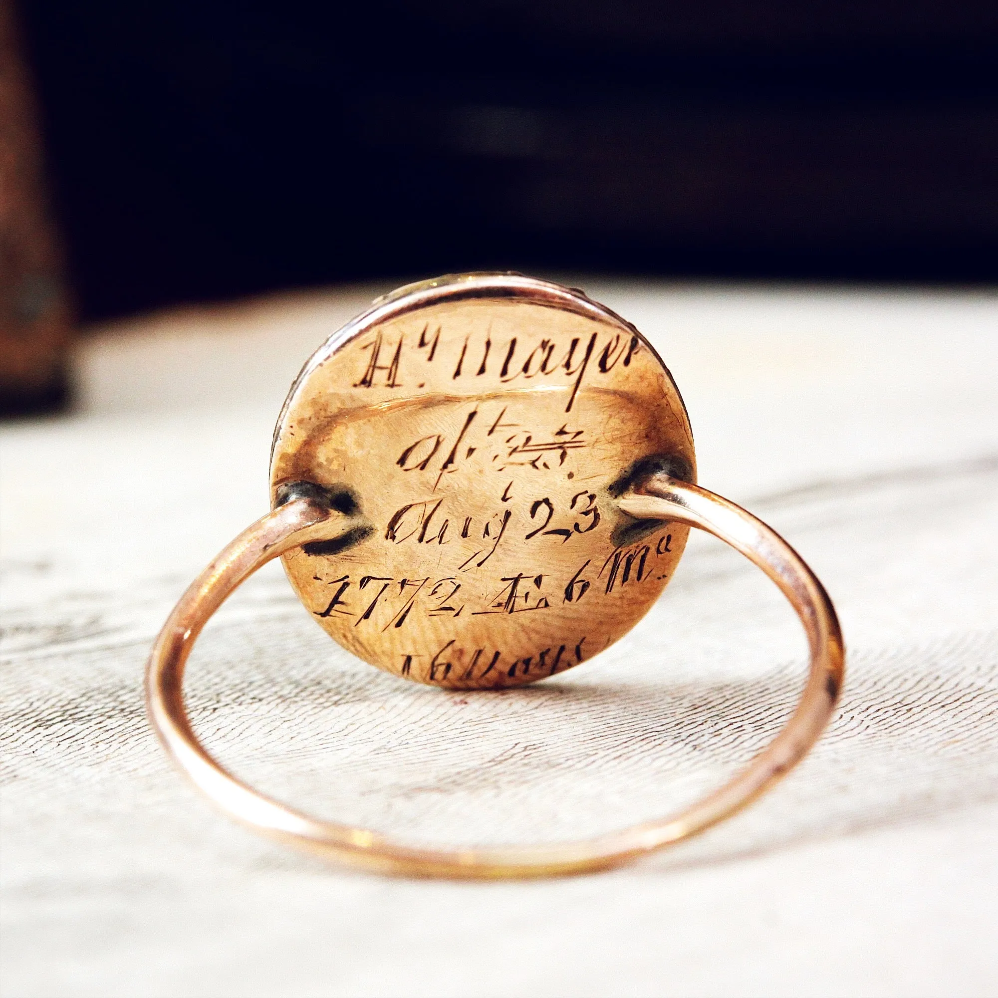 Georgian Garnet Woven Hair Memorial Ring