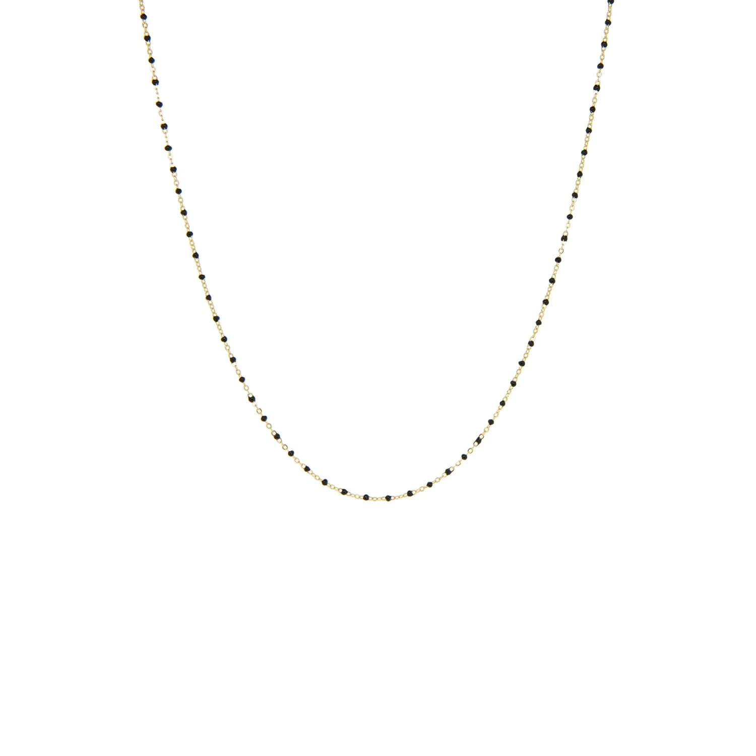 gold plated delicate beaded necklace