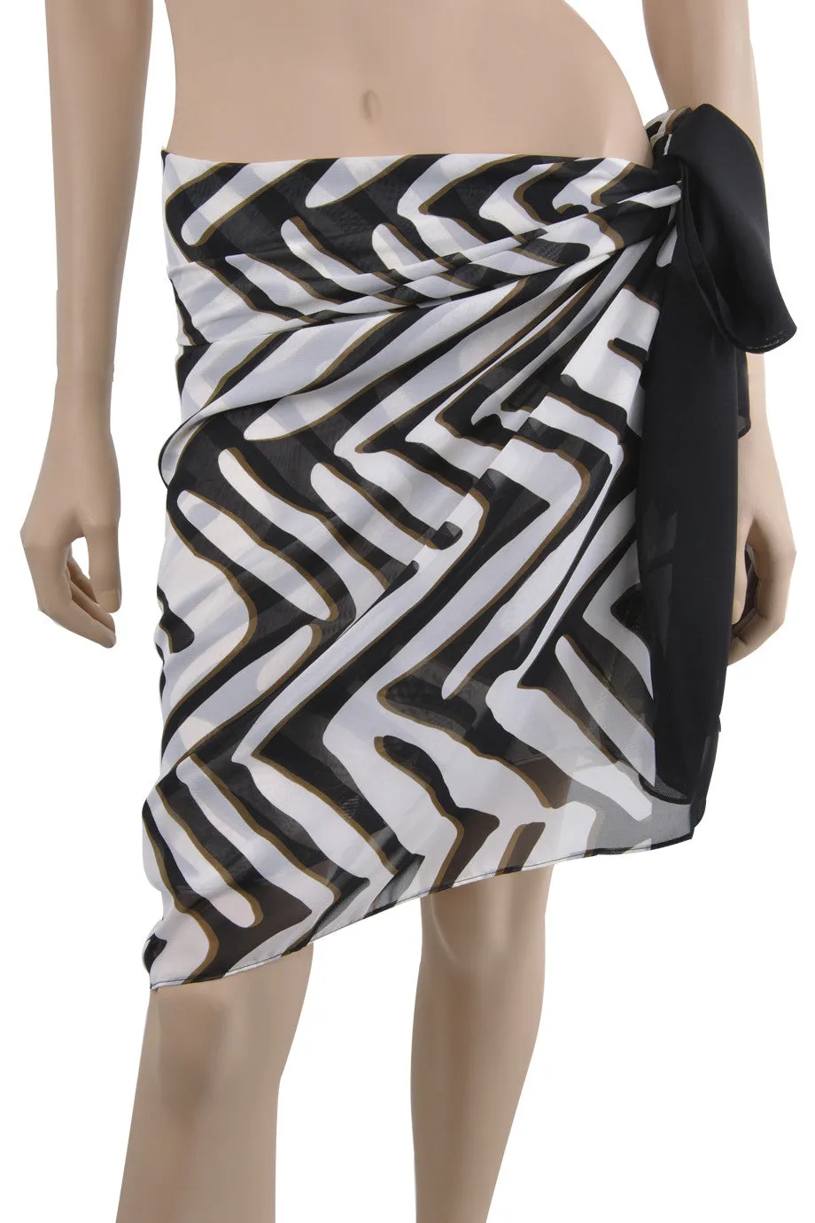 GOTTEX ZEBRA Black & White Printed Woman Scarf