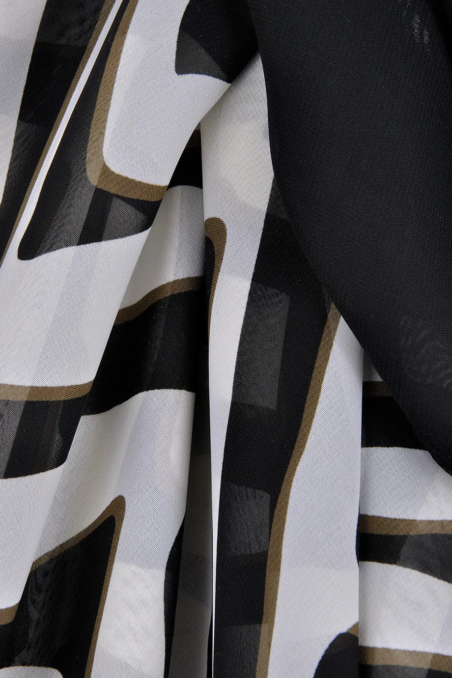 GOTTEX ZEBRA Black & White Printed Woman Scarf