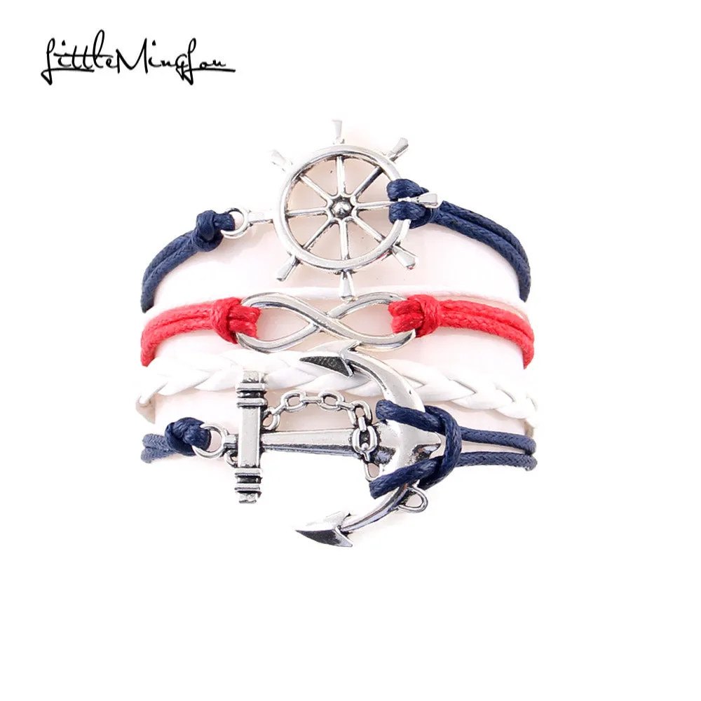 Infinity Love Navy Anchor Bracelet