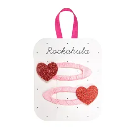 Love Heart Glitter Clips