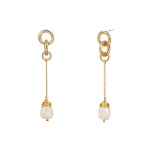 Pearls Drop Earrings with Baroque Freshwater Pearl