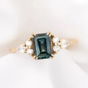 Remi Ring Emerald Cut Montana Sapphire, 14k Yellow Gold (One of a kind)