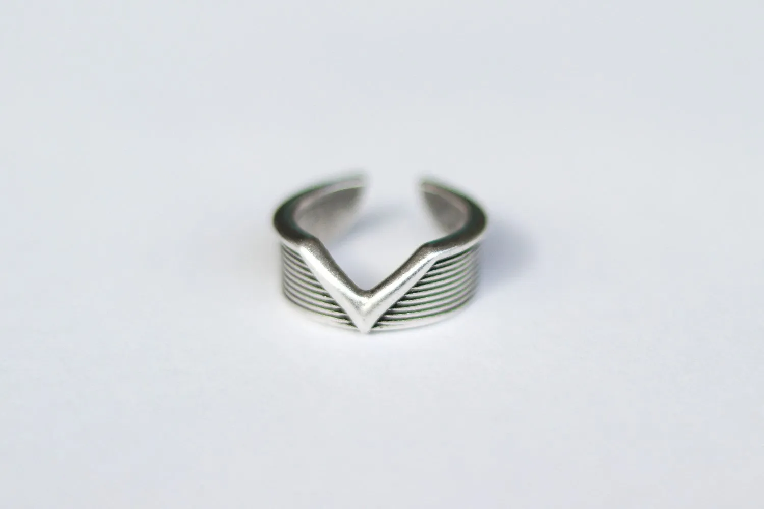 Ring for men, silver statement ring, men's ring, boyfriend gift for him, adjustable ring, v shaped ring, minimalist mens jewelry, stacking