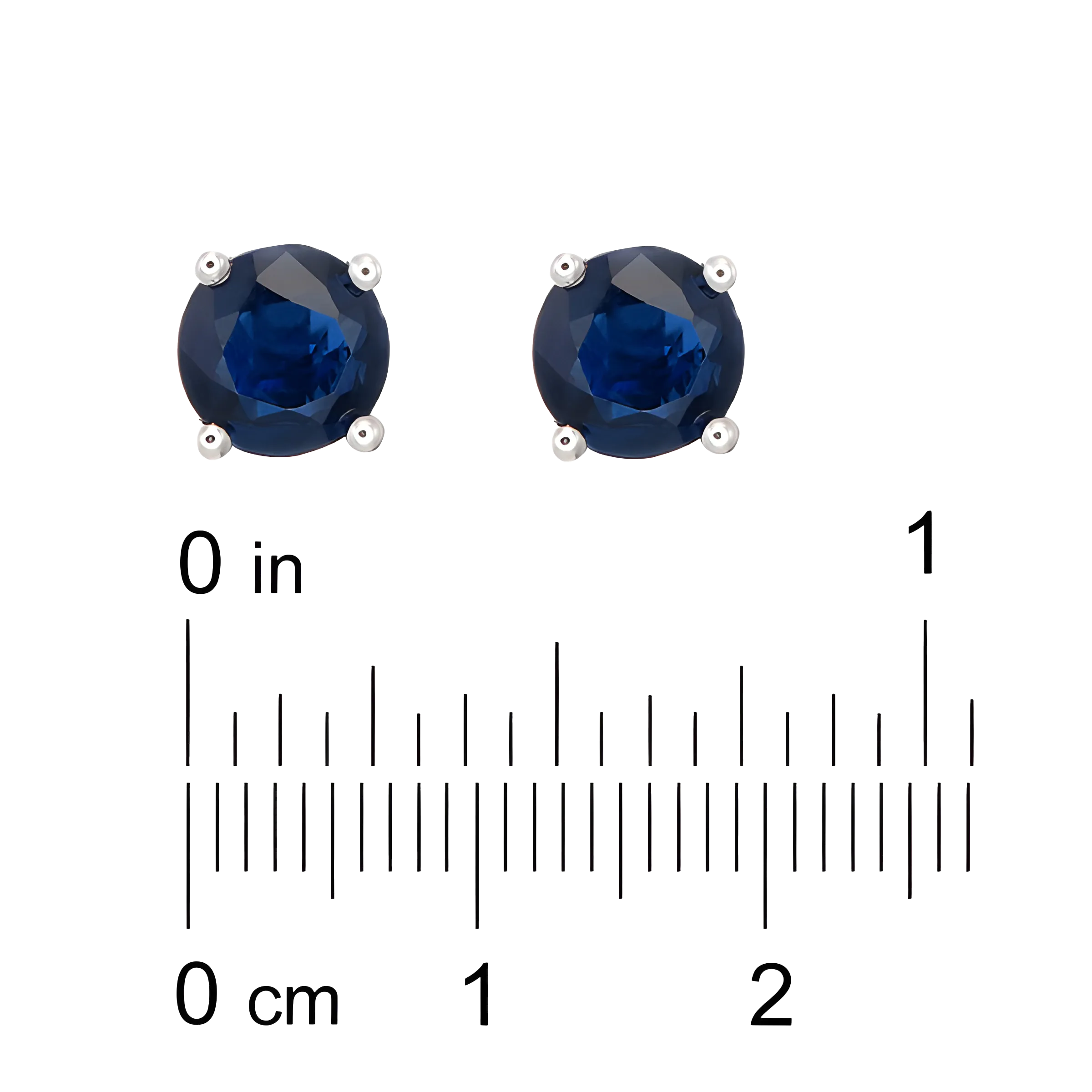 Sapphire Stud Earrings in 18k White Gold