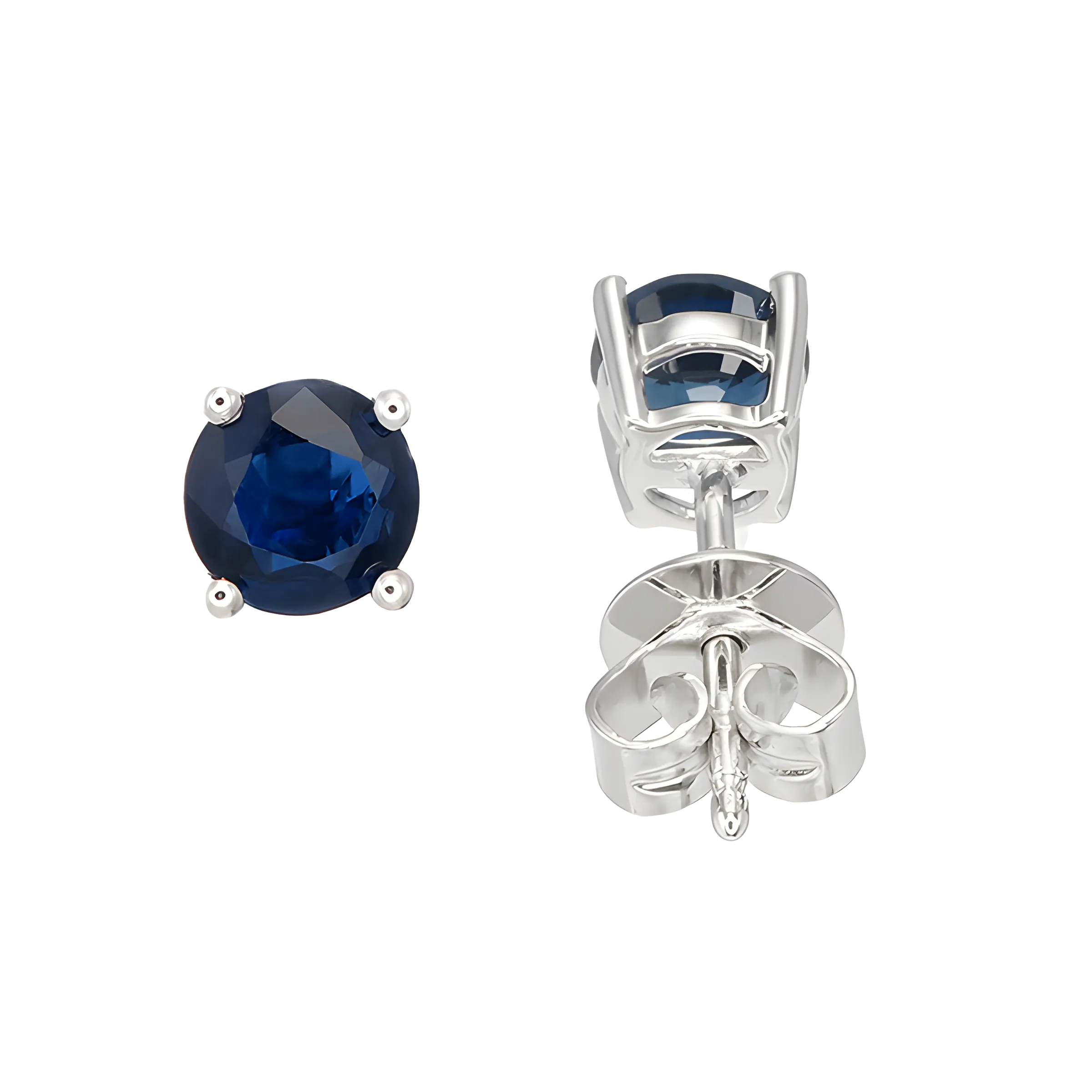 Sapphire Stud Earrings in 18k White Gold