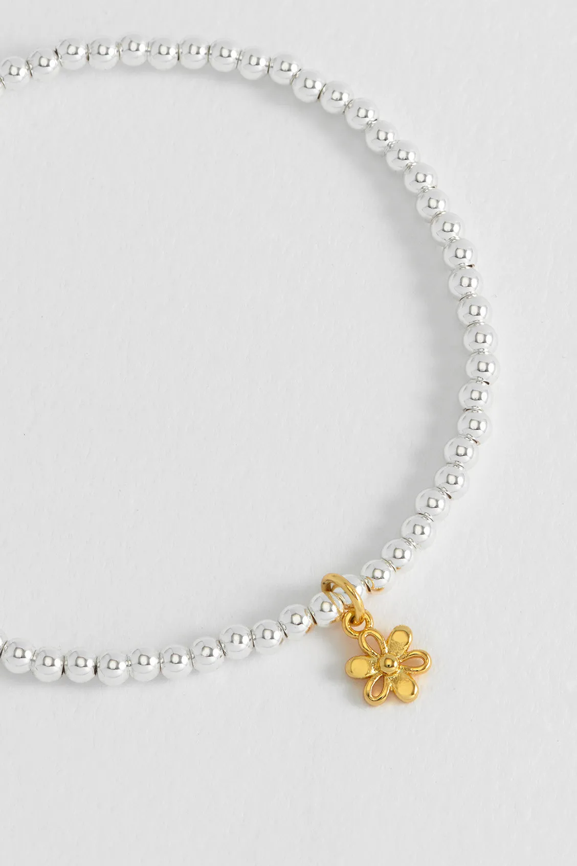 Sienna Beaded Open Petal Flower Charm Bracelet