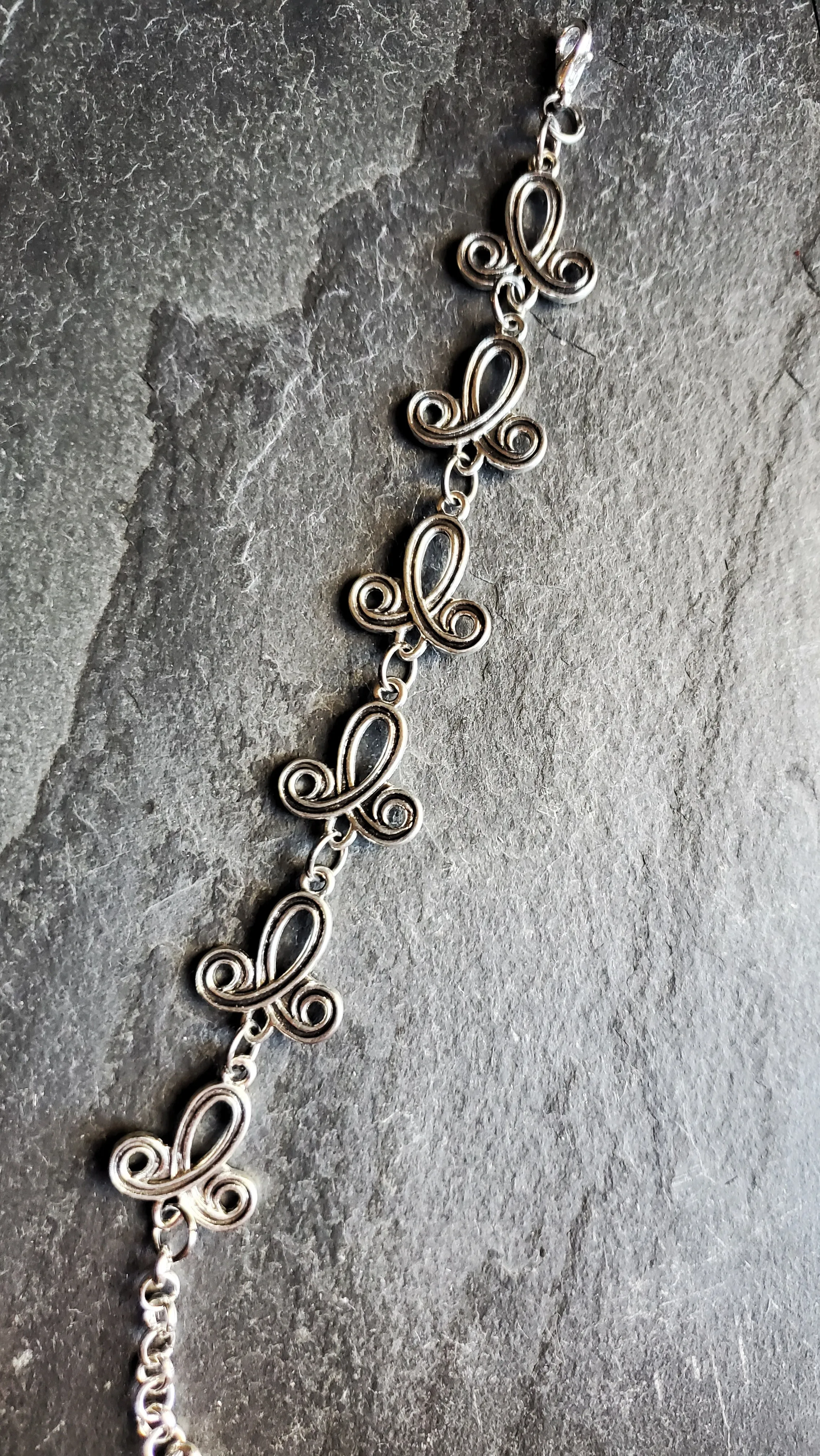 Silver Fleur Link Bracelet Renaissance Jewelry