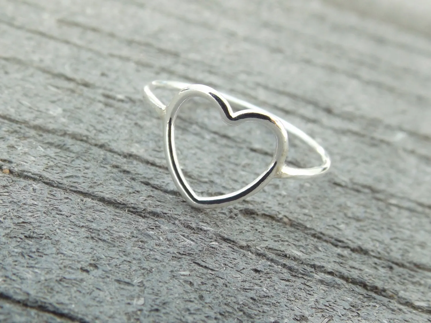 Simple Slim Silver Heart Ring, Heart Ring, Simple Heart, Slim Ring, Heart Jewelry, Heart, Open Heart Ring, Little Heart Ring, Love Ring,Gift