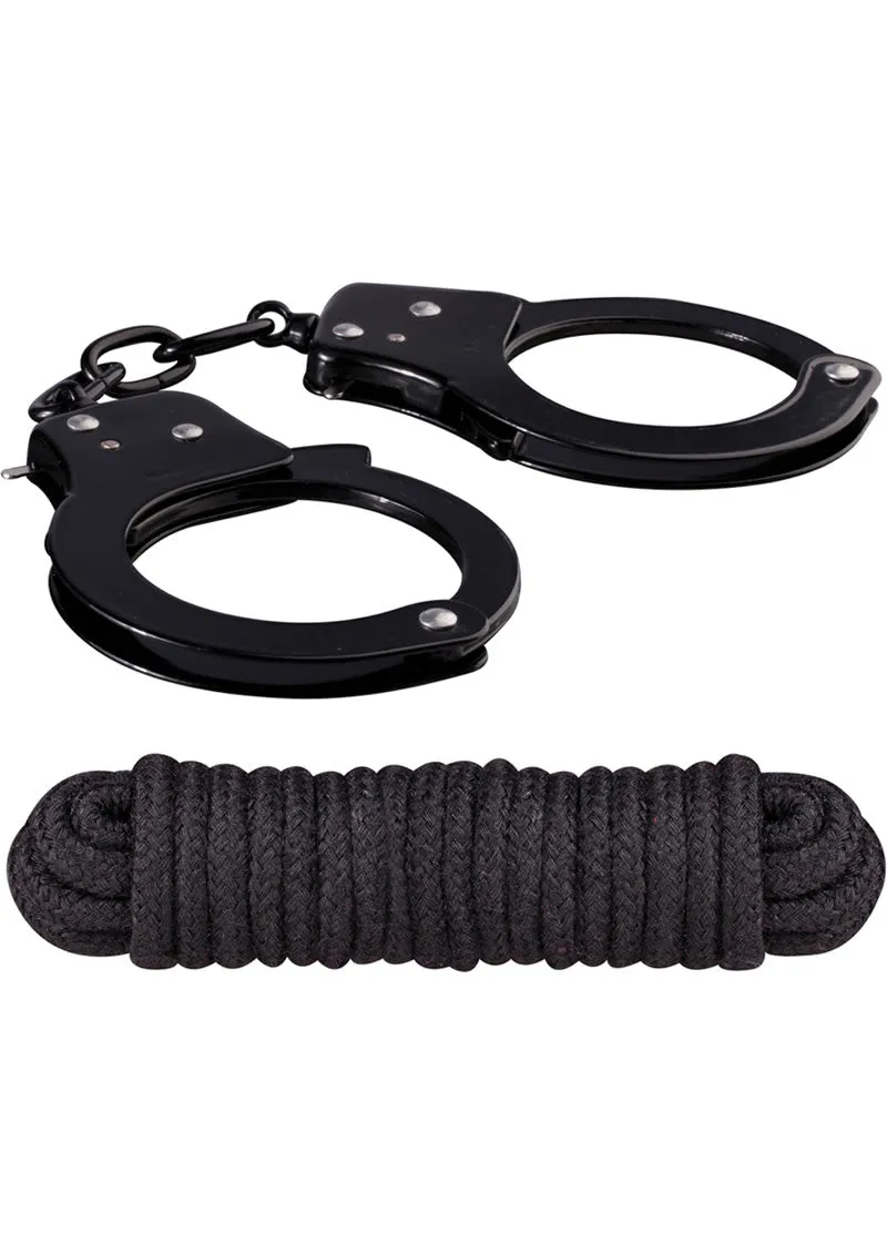 Sinful Metal Cuffs with Keys and Love Rope