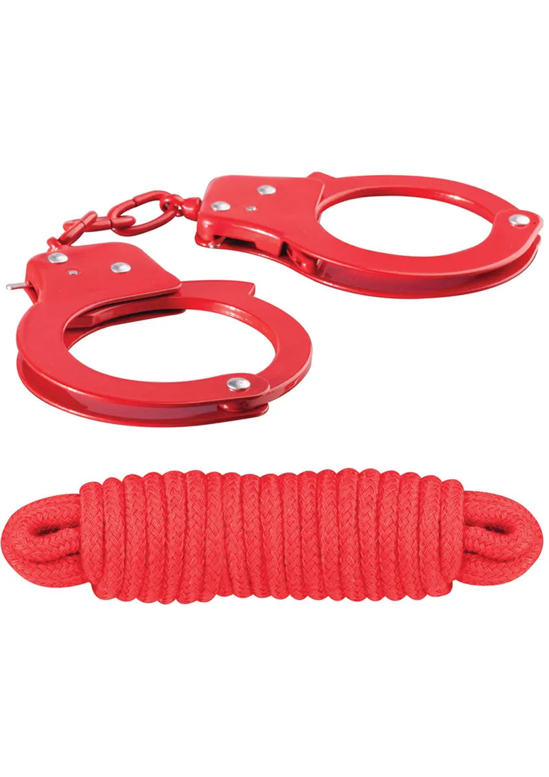 Sinful Metal Cuffs with Keys and Love Rope