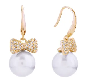 Sure! Heres an optimized title for the e-commerce product:

**Elegant 14K Gold Bow Pearl Drop Post Earrings – Timeless Jewelry for Any Occasion**