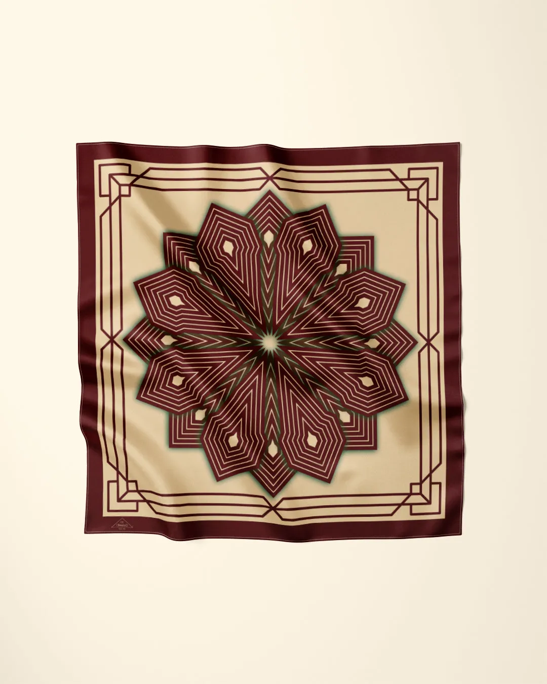 SUMATRA BROWN BEIGE Mandala Designer Silk Scarf