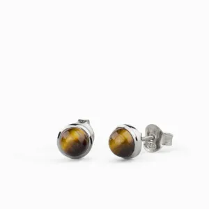 Tiger Eye Stud Earrings