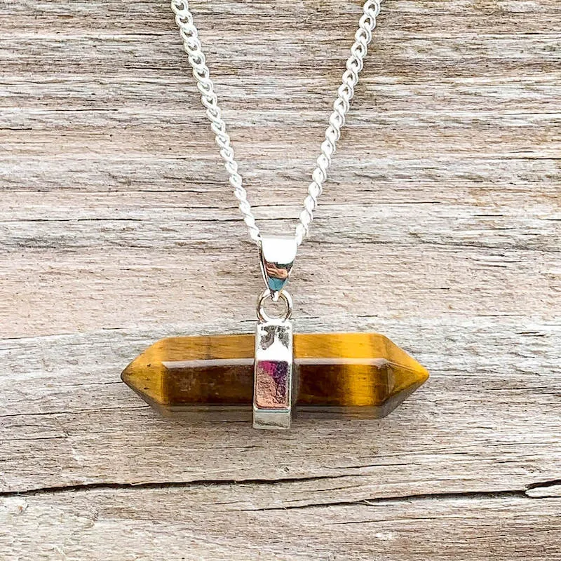 Yellow Tiger Eye Pendant Necklace