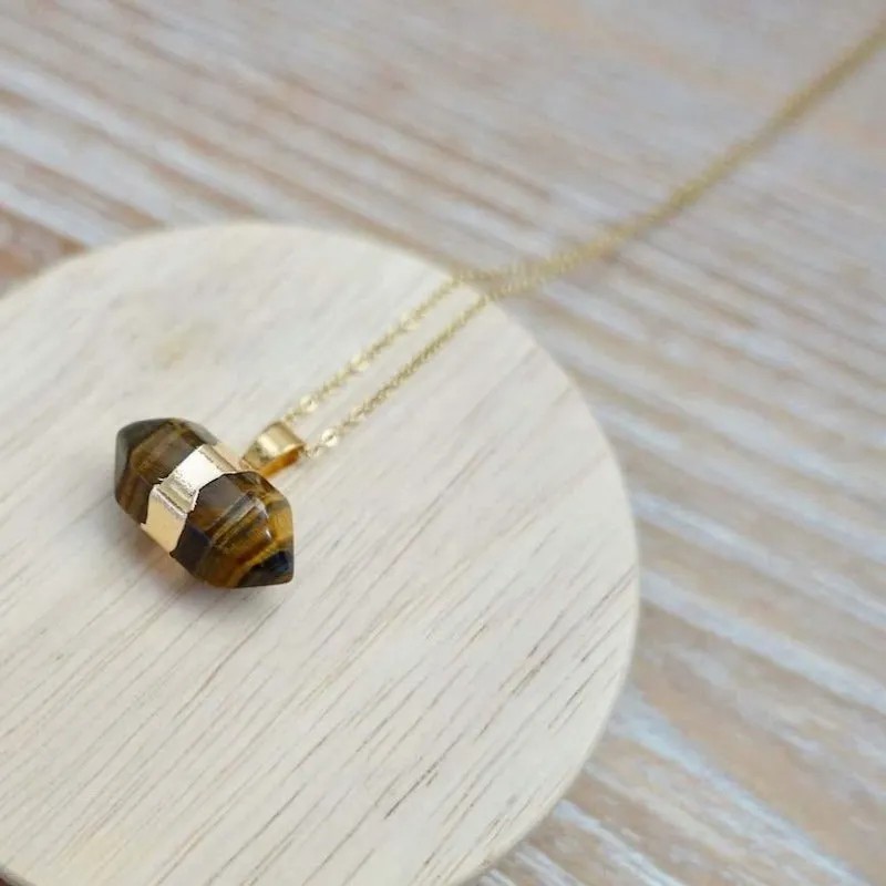 Yellow Tiger Eye Pendant Necklace