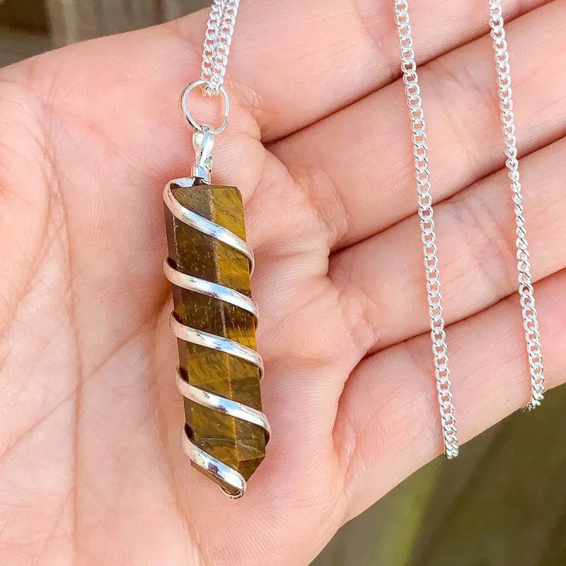 Yellow Tiger Eye Pendant Necklace