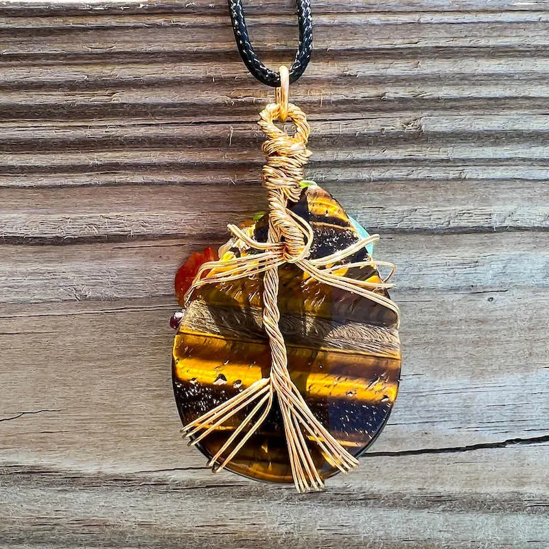 Yellow Tiger Eye Pendant Necklace