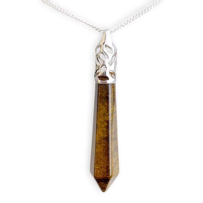 Yellow Tiger Eye Pendant Necklace