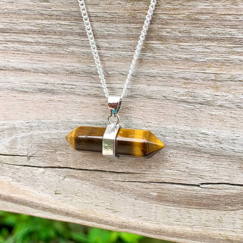 Yellow Tiger Eye Pendant Necklace