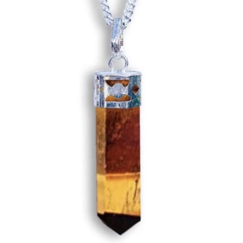 Yellow Tiger Eye Pendant Necklace